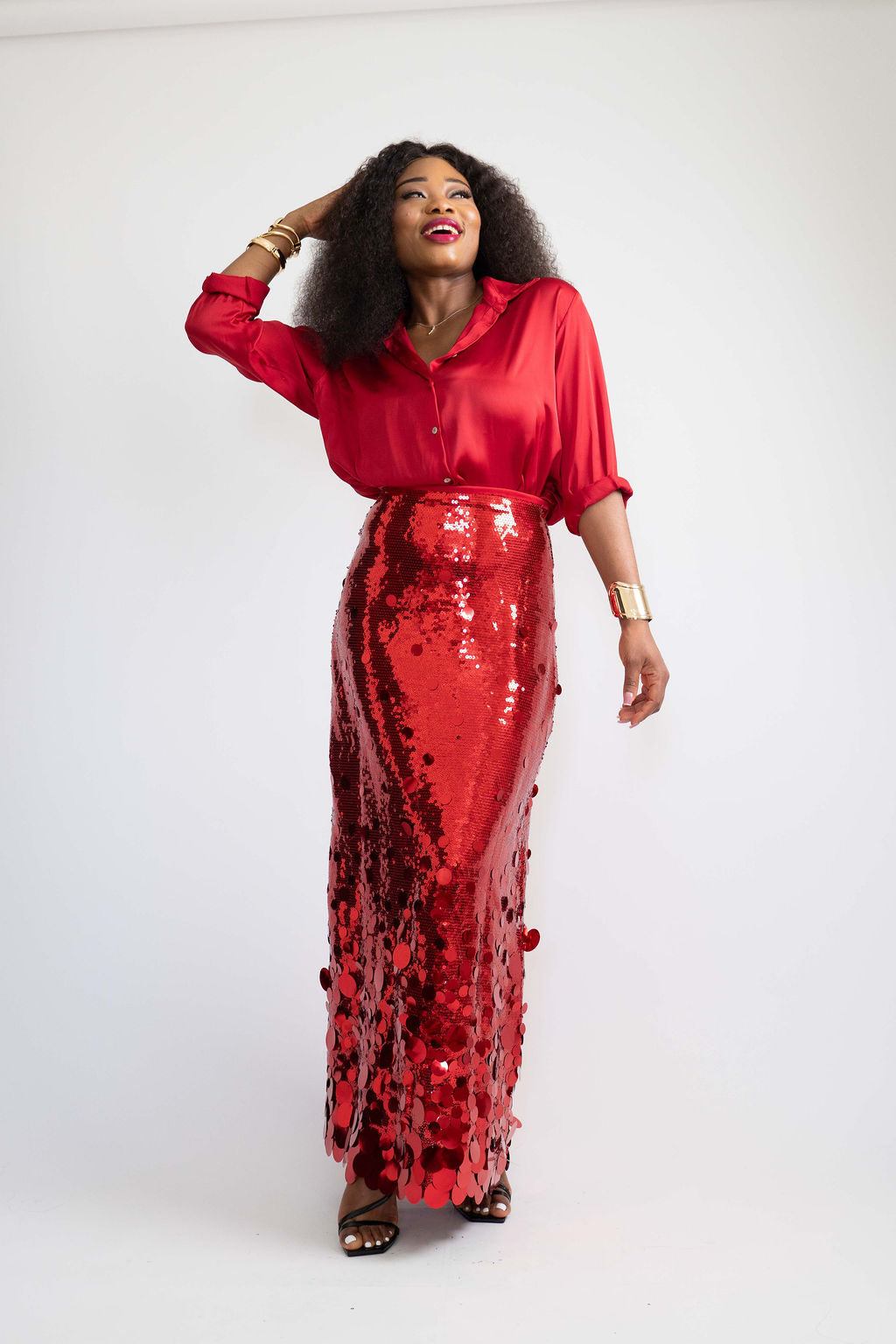 Aurelia Sequin Midi Skirt