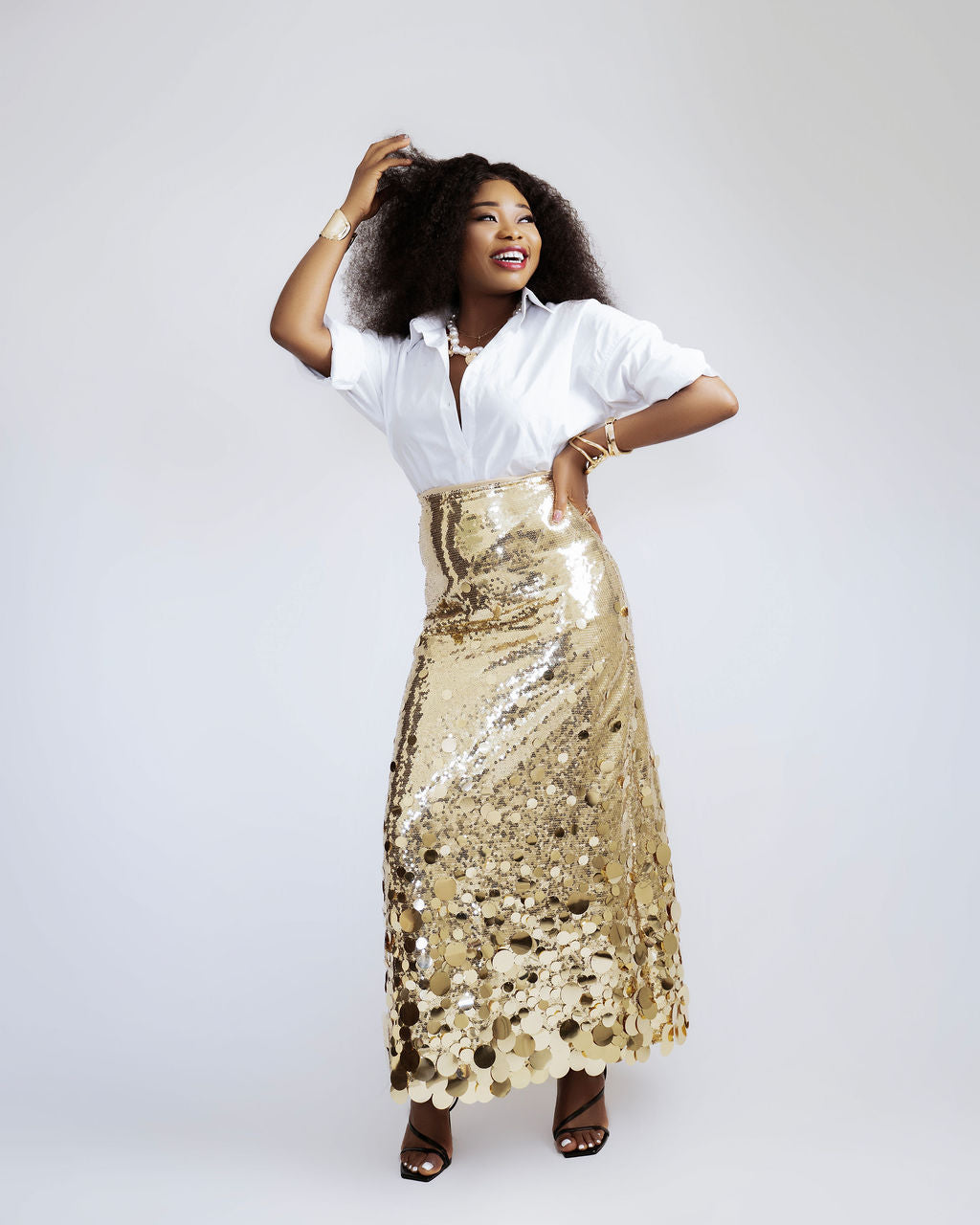 Aurelia Sequin Midi Skirt